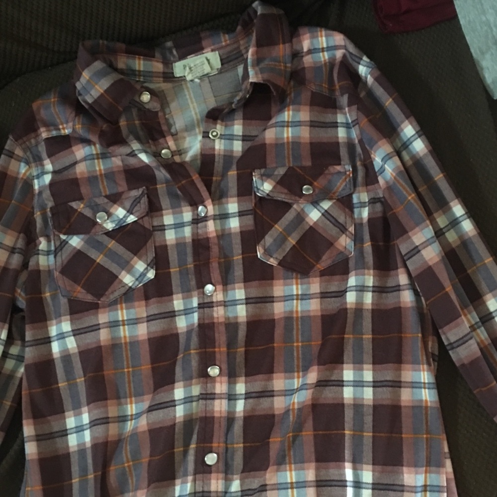 maroonish  color flannel